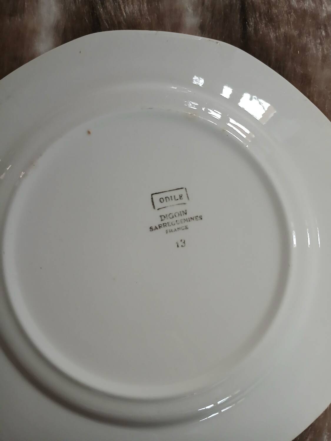 4 antique flat plates from Digoin and Sarreguemines