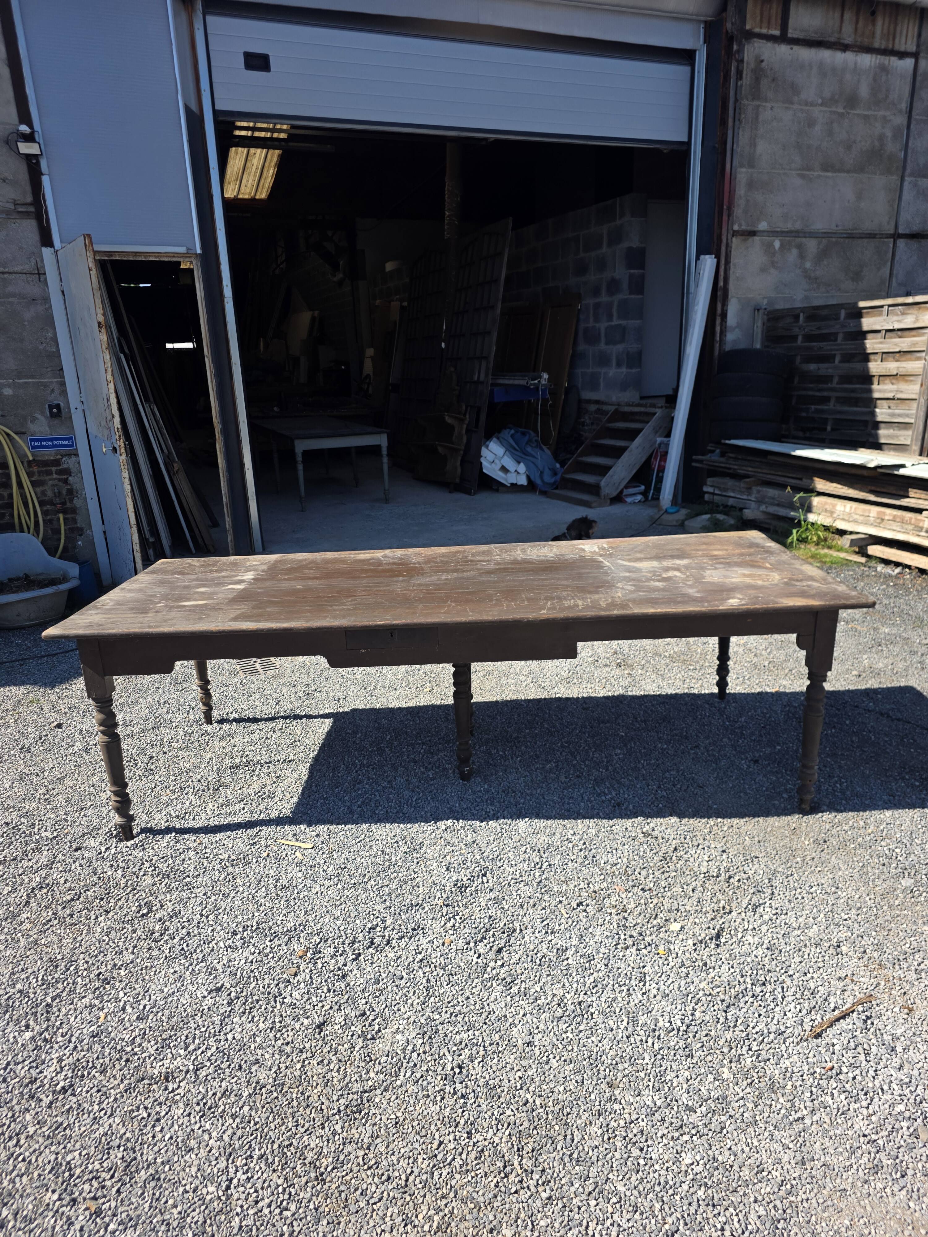 Table de ferme ancienne XXL , 268 × 110cm