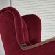 1960s, Danish relax chair, cherry-red furniture velour, oak wood.
