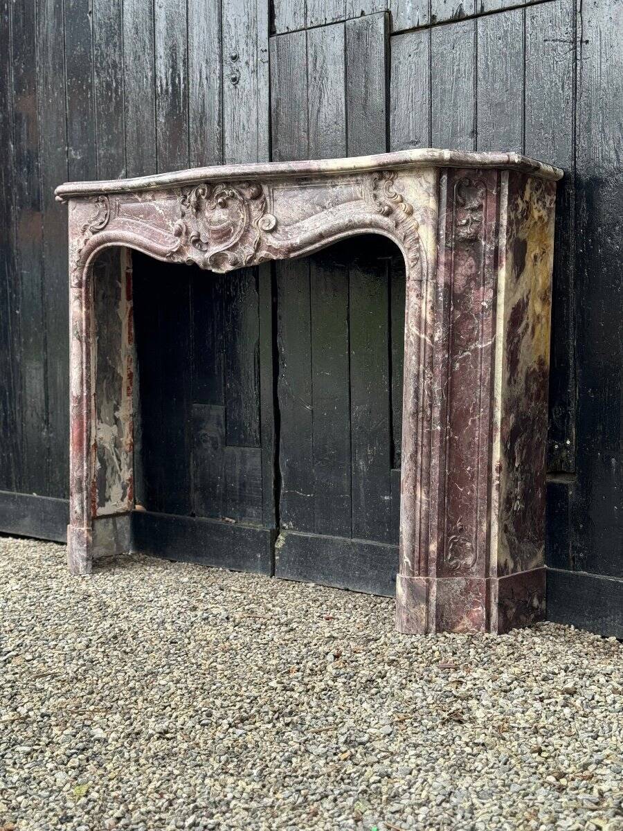 Regency Peach Blossom Marble Fireplace, 18th Century