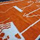 Tapis orange bérbere fait main traditionnel 3/2m