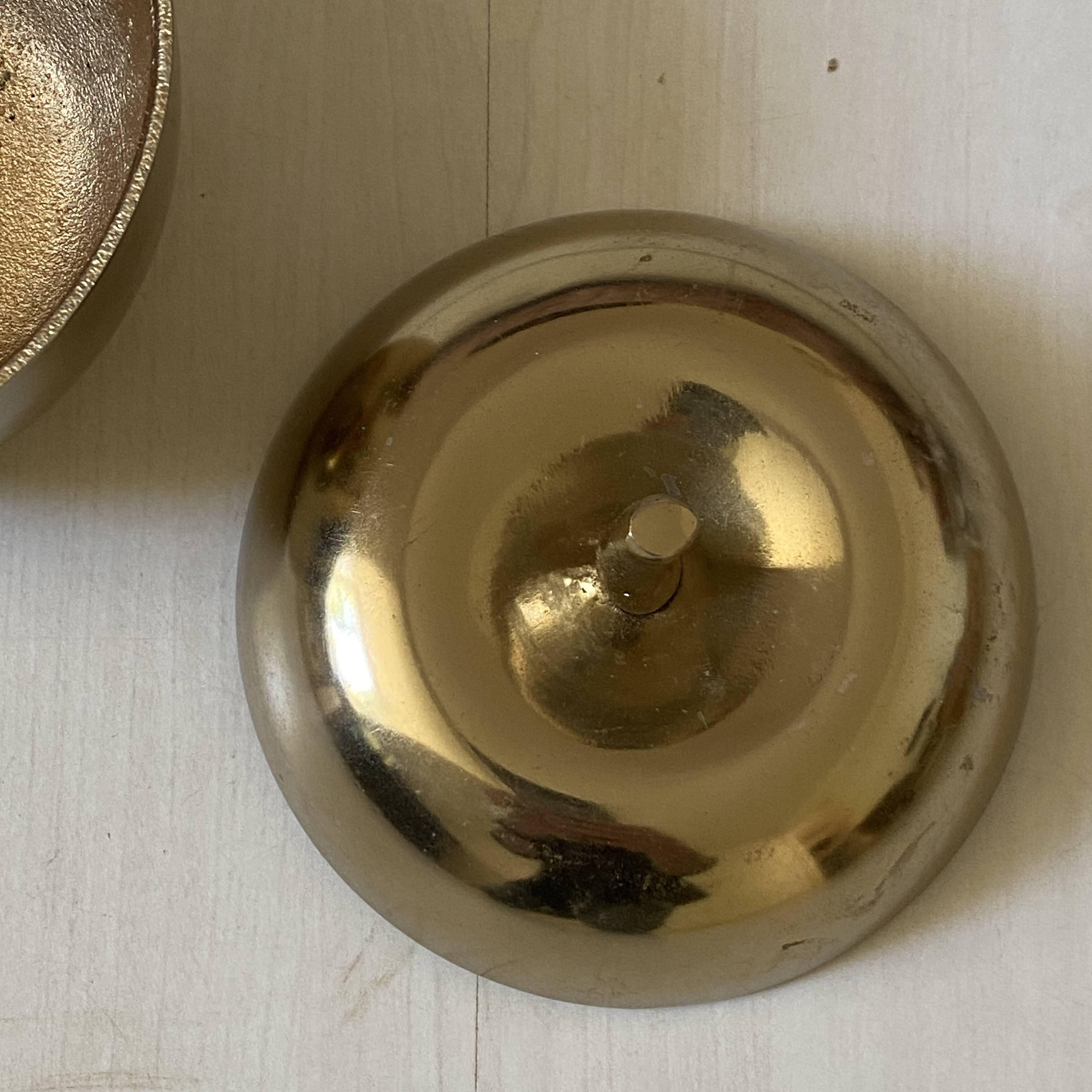 Vintage 1970s golden metal apple-shaped box
