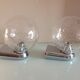 Pair of chrome sconces and crystal globe bubbled by Keuco / vintage 70s
