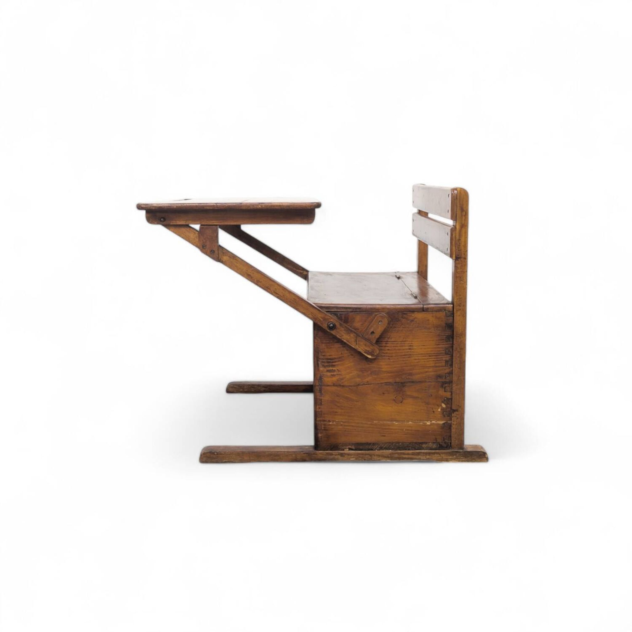 Bauhaus wooden kids folding school desk, 1920s