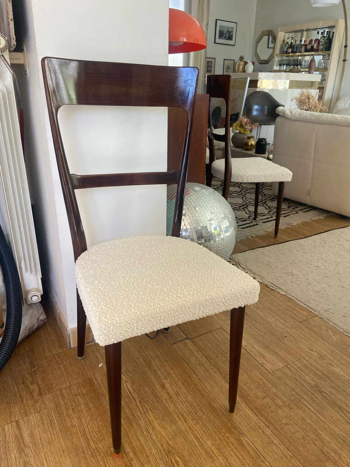 Series of 4 mahogany chairs 40s