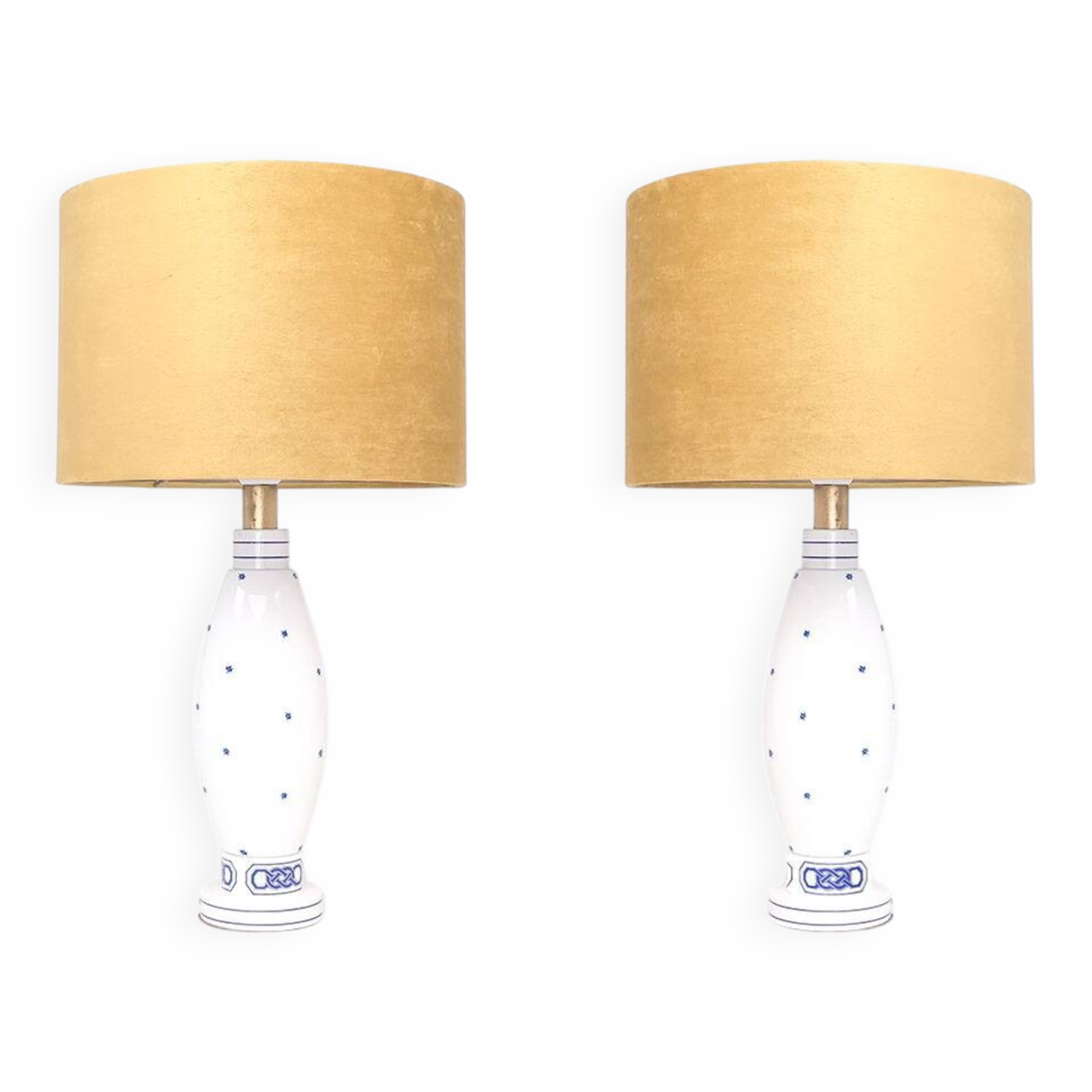 Set of 2 porcelain table lamps by Le Dauphin, 1970s