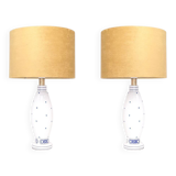 Set of 2 porcelain table lamps by Le Dauphin, 1970s