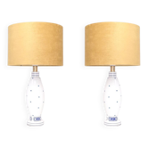 Set of 2 porcelain table lamps by Le Dauphin, 1970s