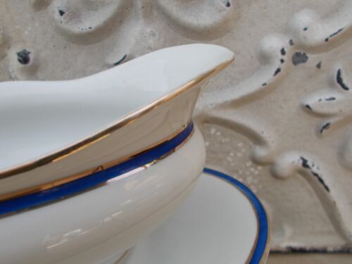 1 antique porcelain sausage Limoges blue and gold nets