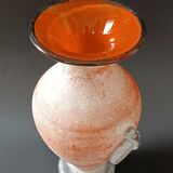 Vase amphore en pâte de verre scavo