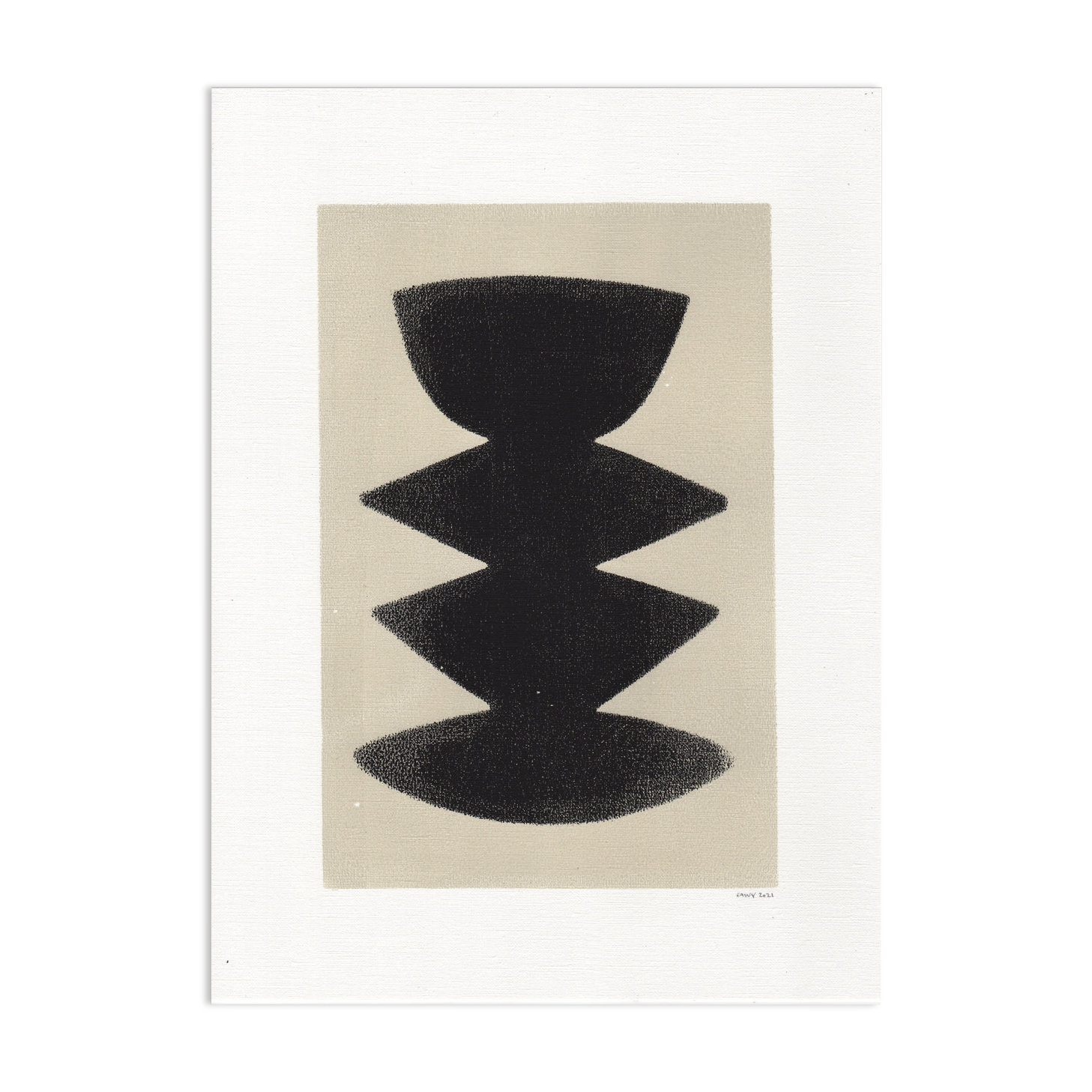 Painting on paper dated and signed Eawy frameless M273