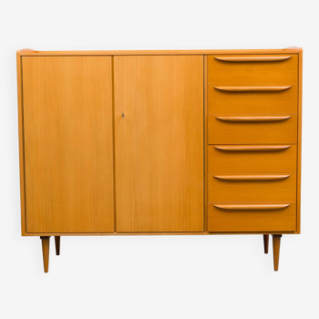 High sideboard, linen cupboard, 1960s, ash