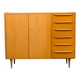 Enfilade haute, armoire à linge, années 60, frêne