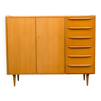High sideboard, linen cupboard, 1960s, ash