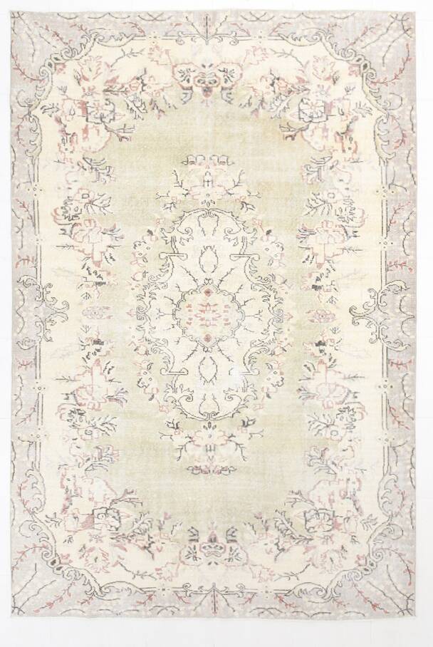7x10 Cream Brown Oriental Vintage Area Rug, 203x308Cm SK 23587