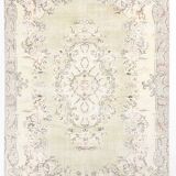 7x10 Cream Brown Oriental Vintage Area Rug, 203x308Cm SK 23587