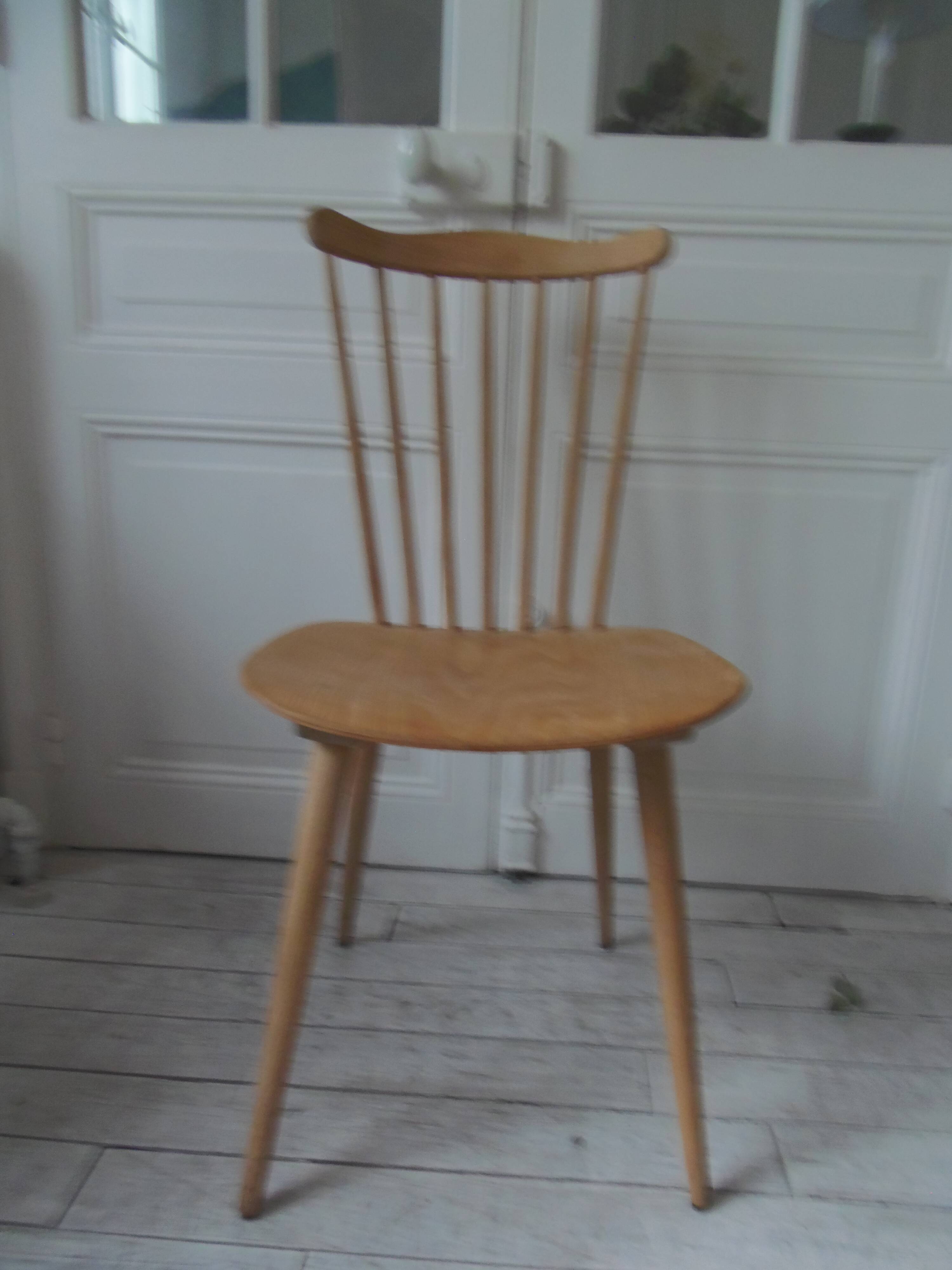 Vintage Scandinavian design chair in beech, waxed finish.