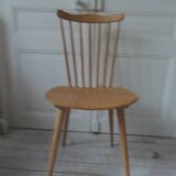 Vintage Scandinavian design chair in beech, waxed finish.