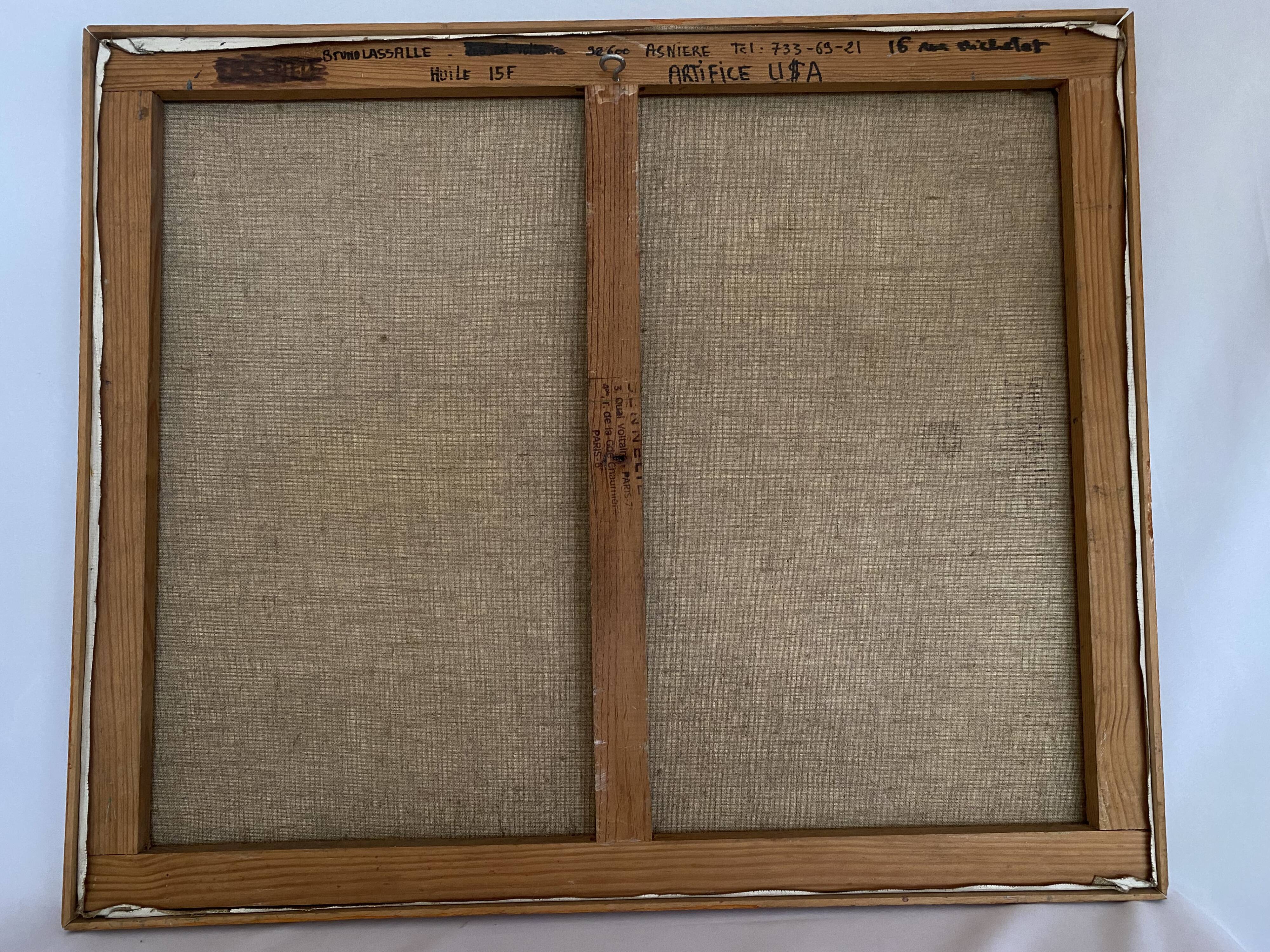 Oil painting on canvas by Bruno Lassalle signed by him in 1982