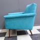 Blue velvet armchair 1960s