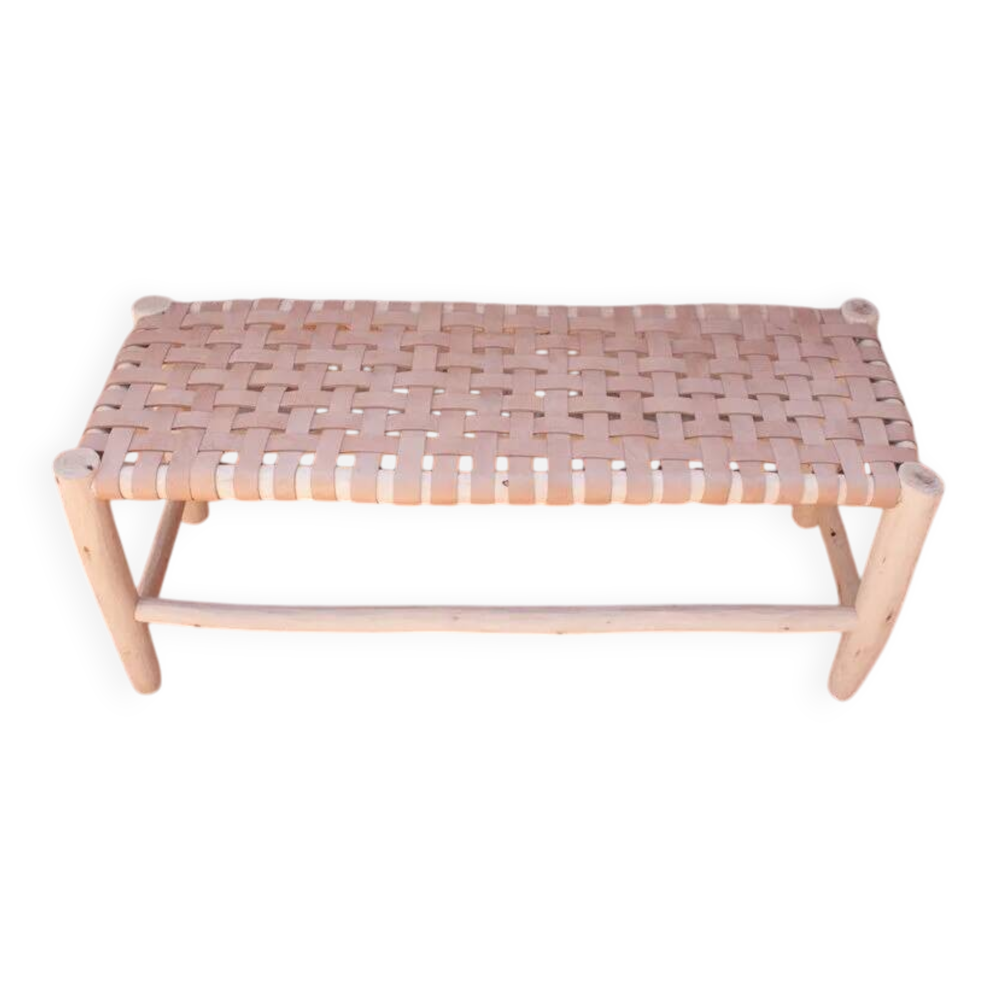Moroccan leather bench