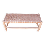 Moroccan leather bench