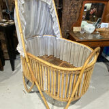Cradle bed in vintage rattan