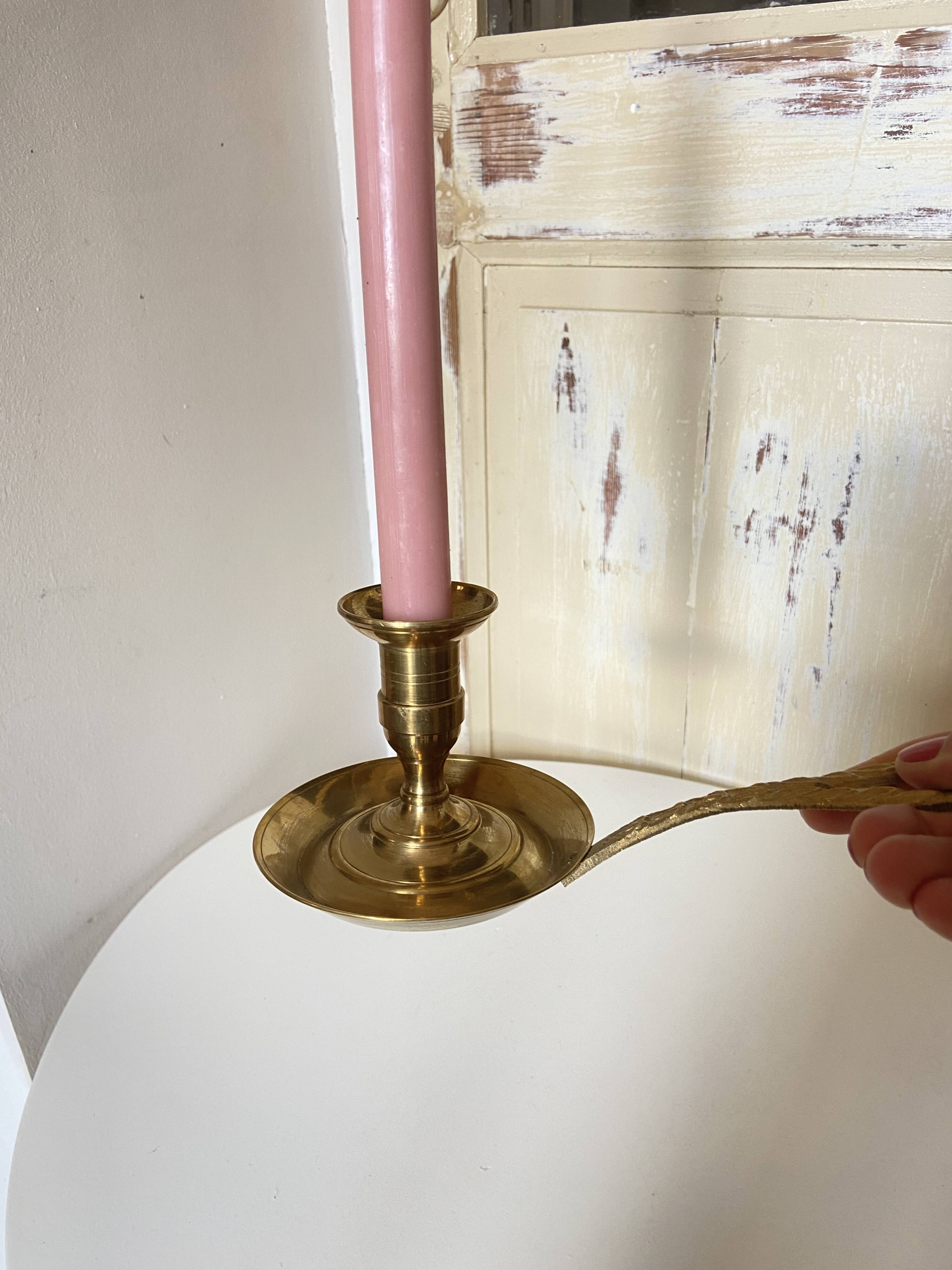Very pretty Old Brass Candlestick - "Cell Rat" Type - Country Decoration