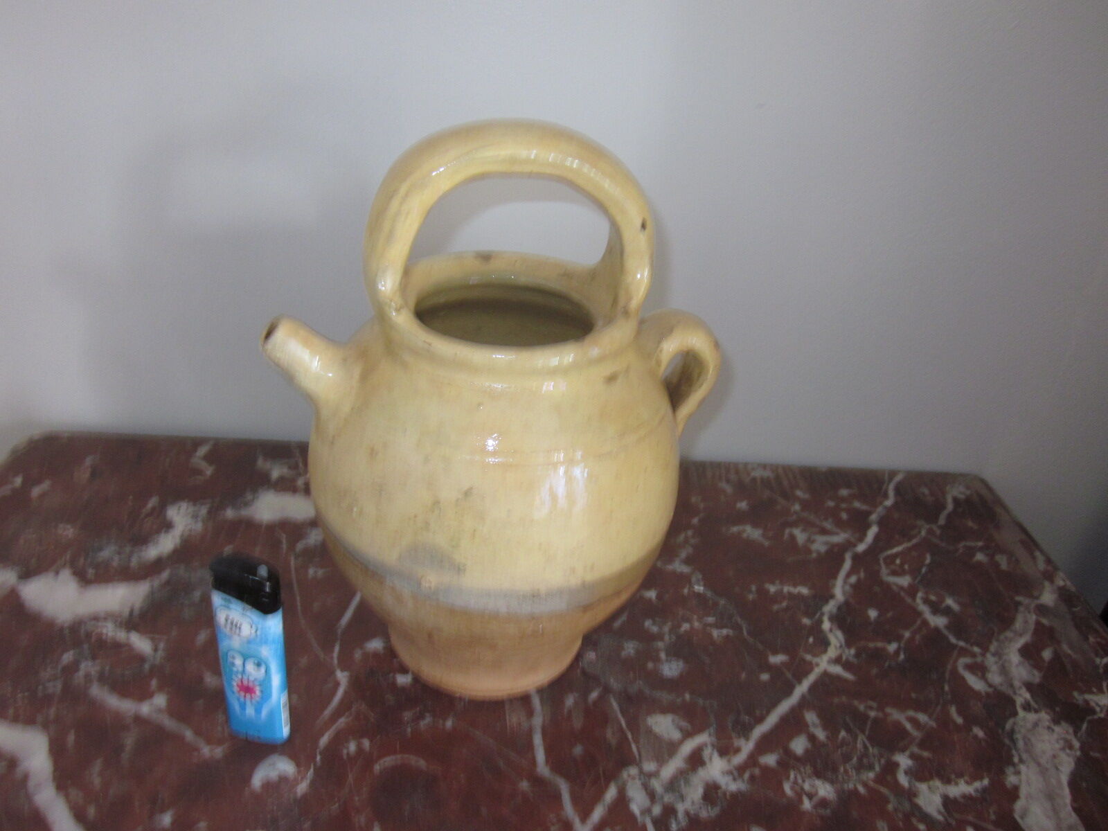 Old glazed sandstone pot