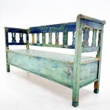 Antique Bench with Storage Space and Beautiful Original Patina