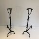 Pair of wrought iron fire tongs