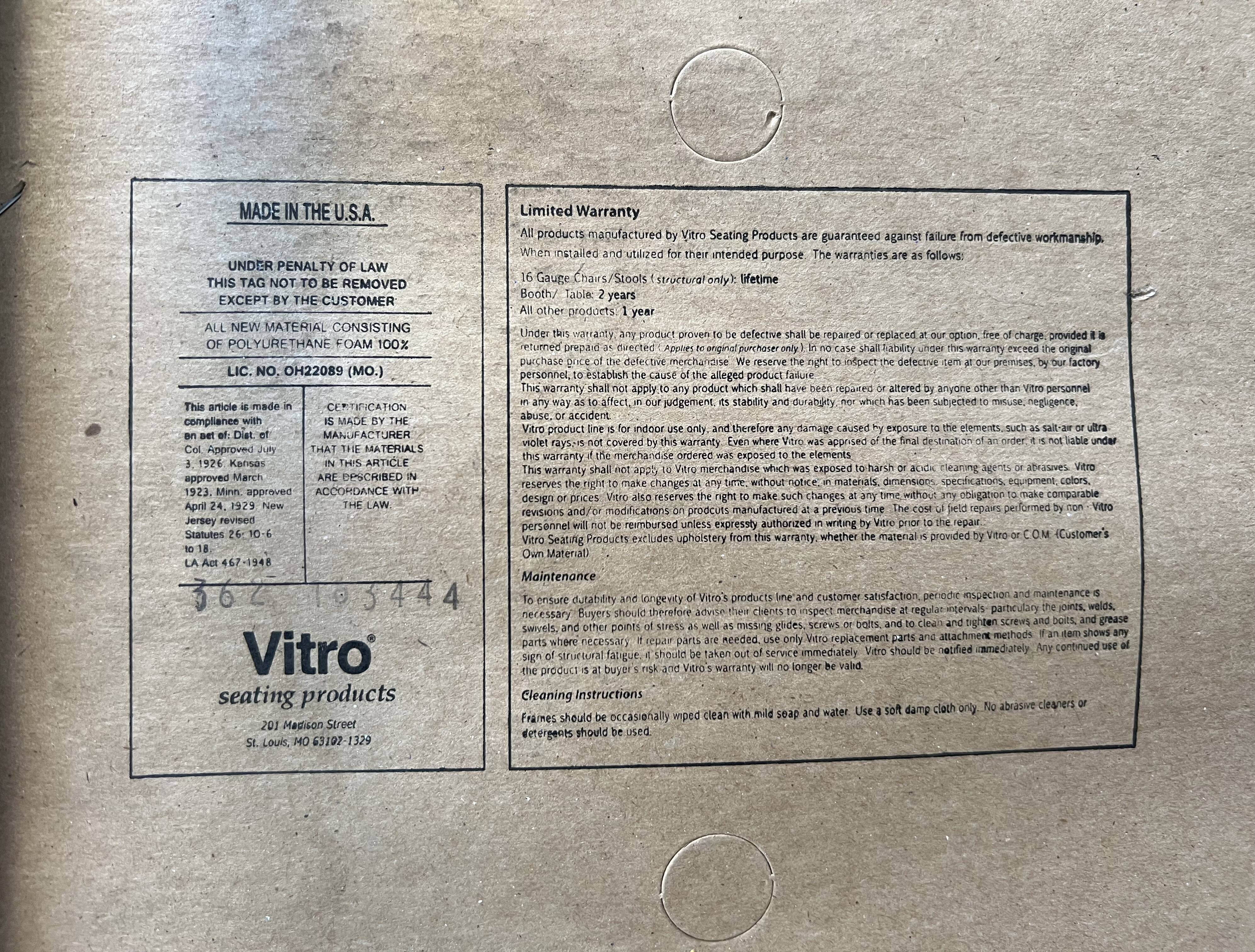 American Retro/Vintage Diner Chair - VITRO Seating