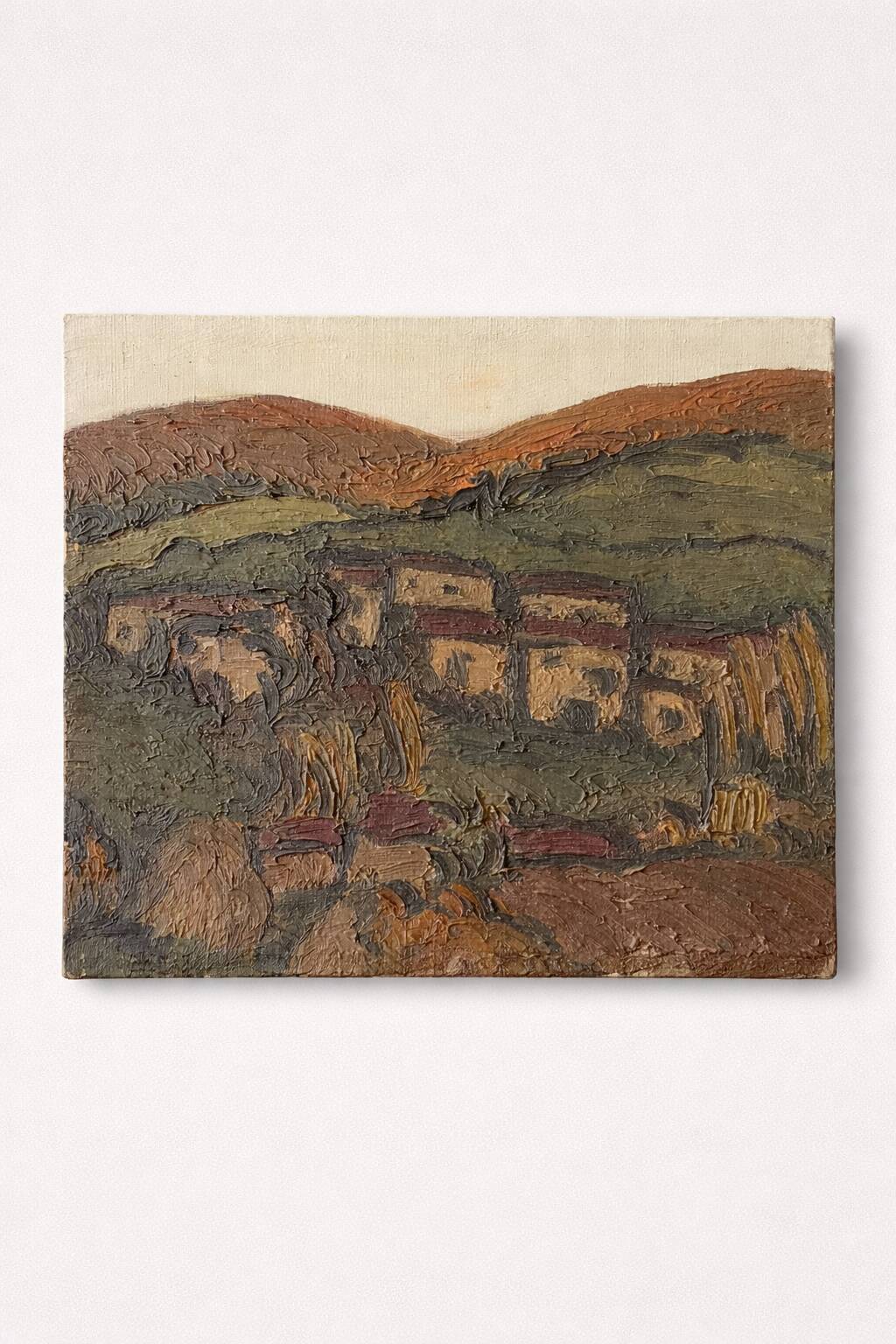 Huile sur toile – Paysage village – Boulinguez, 1972