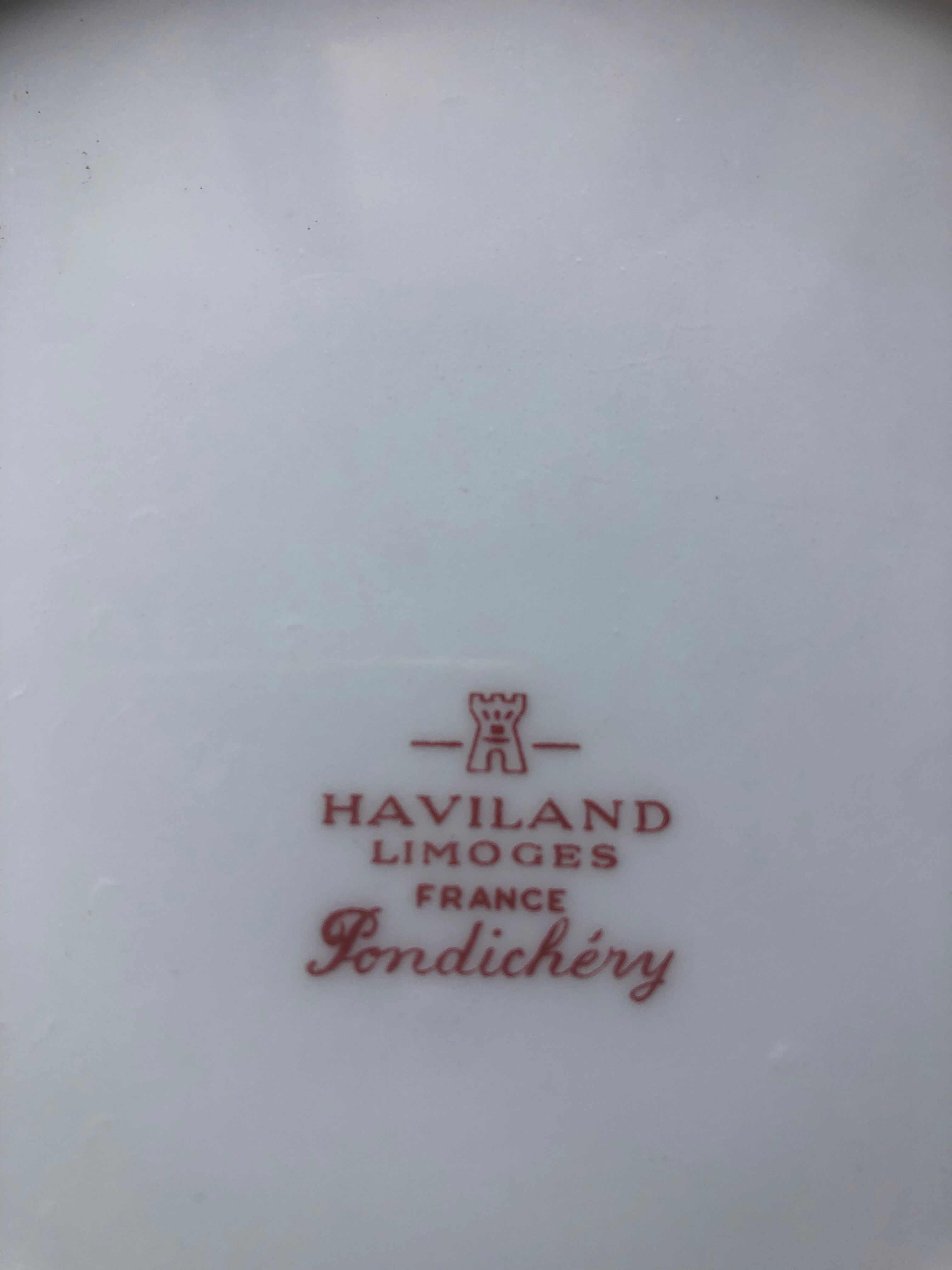 Set of 12 Haviland Limoges porcelain plates, Pondicherry collection