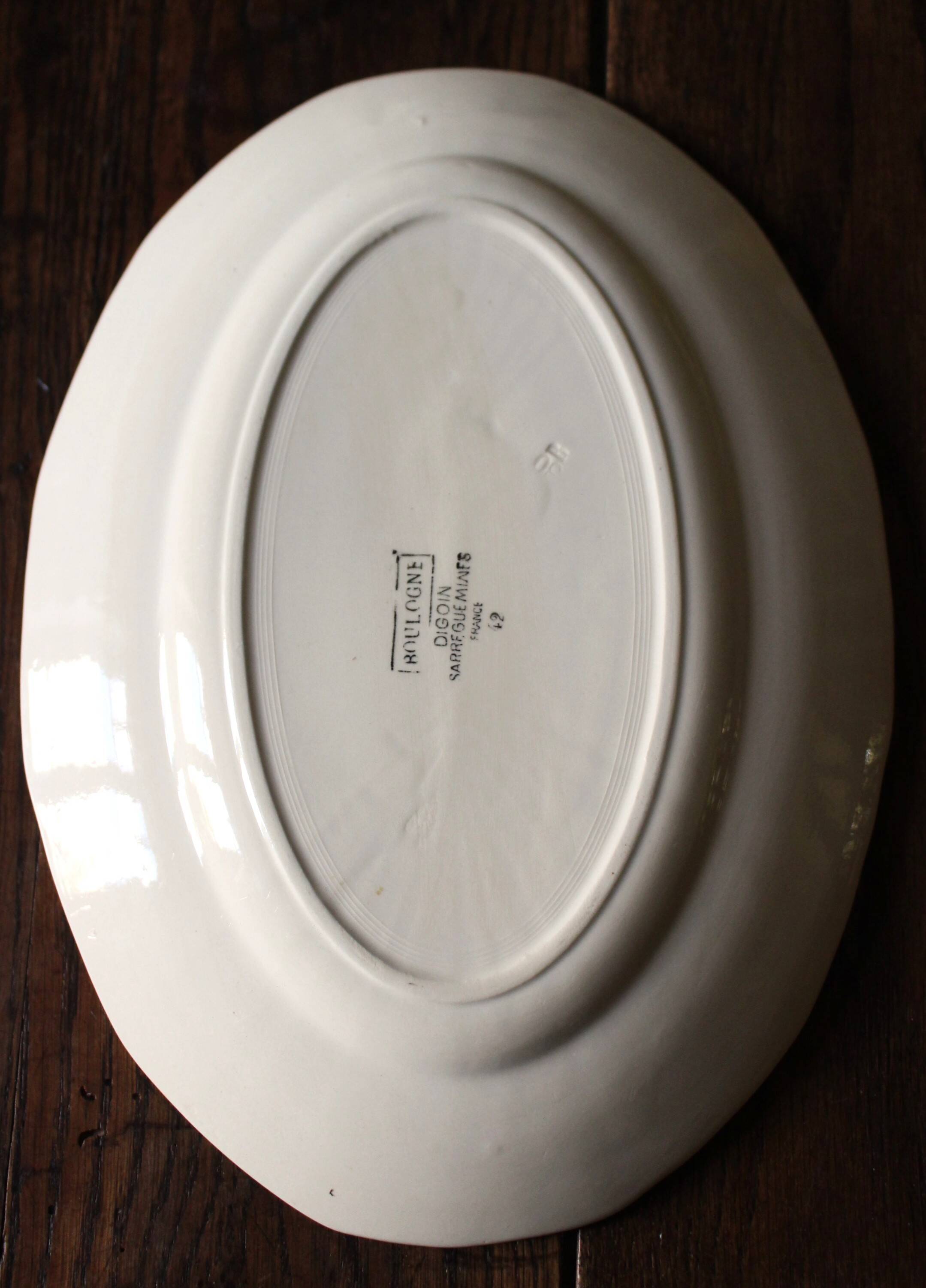 Oval Plate Boulogne Digoin Sarreguemines Art Deco