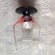 10 large pink art deco glasses with black stem Vintage France