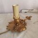 Small hand-held candle holder lamp in vintage gold metal