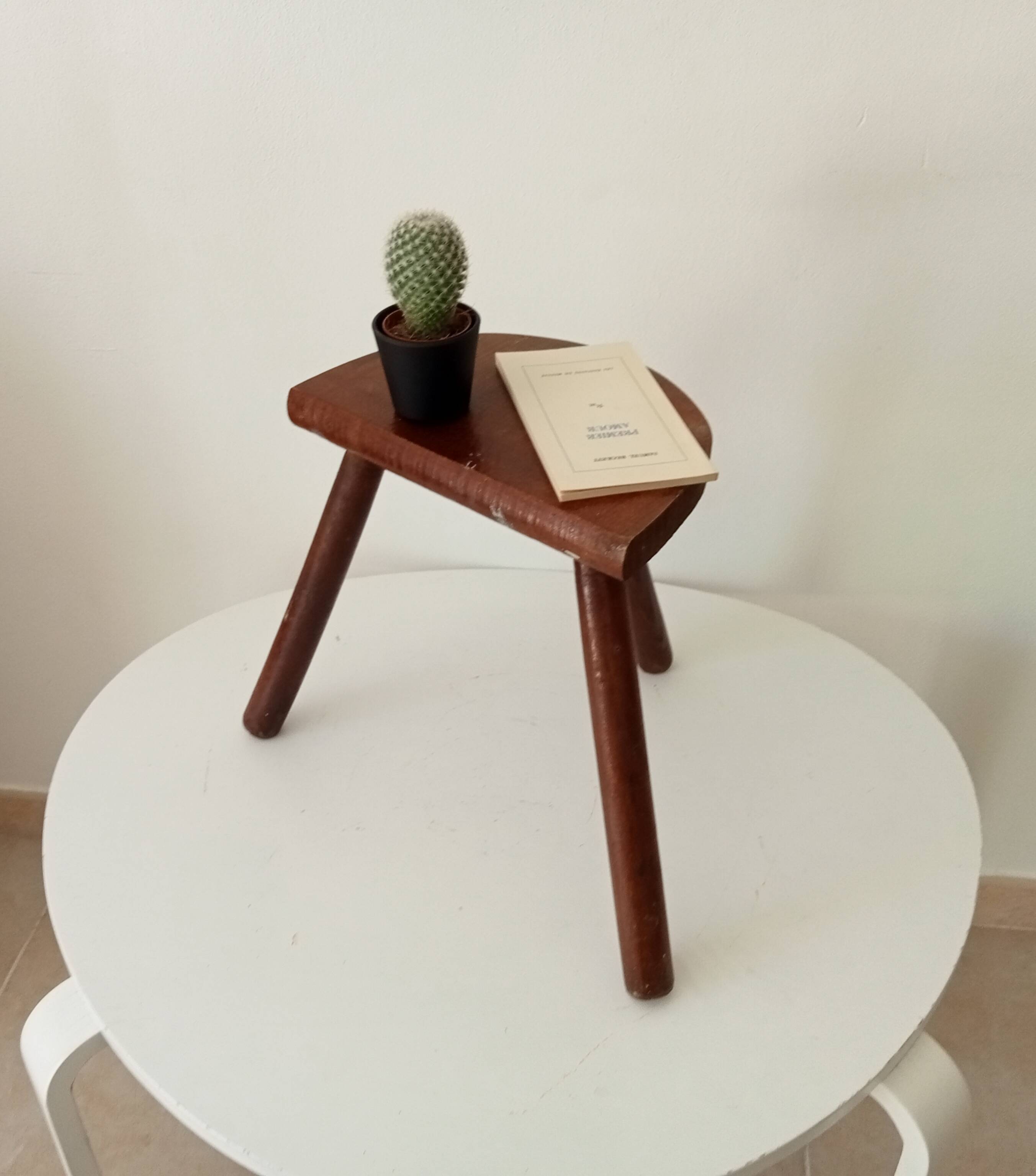 Vintage wooden tripod stool