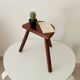 Tabouret tripode vintage en bois