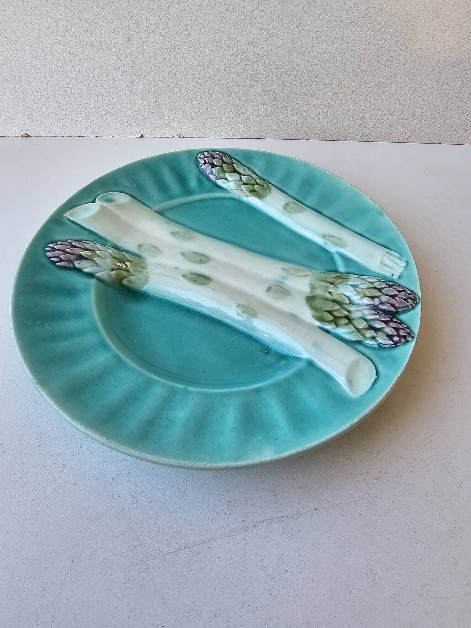 Asparagus plate Lunéville Keller and Guérin - Art Nouveau