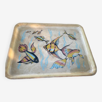Fiberglass tray with fish decor