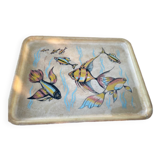 Fiberglass tray with fish decor