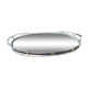 Plateau miroir ovale en métal doré et scoubidou plastofix