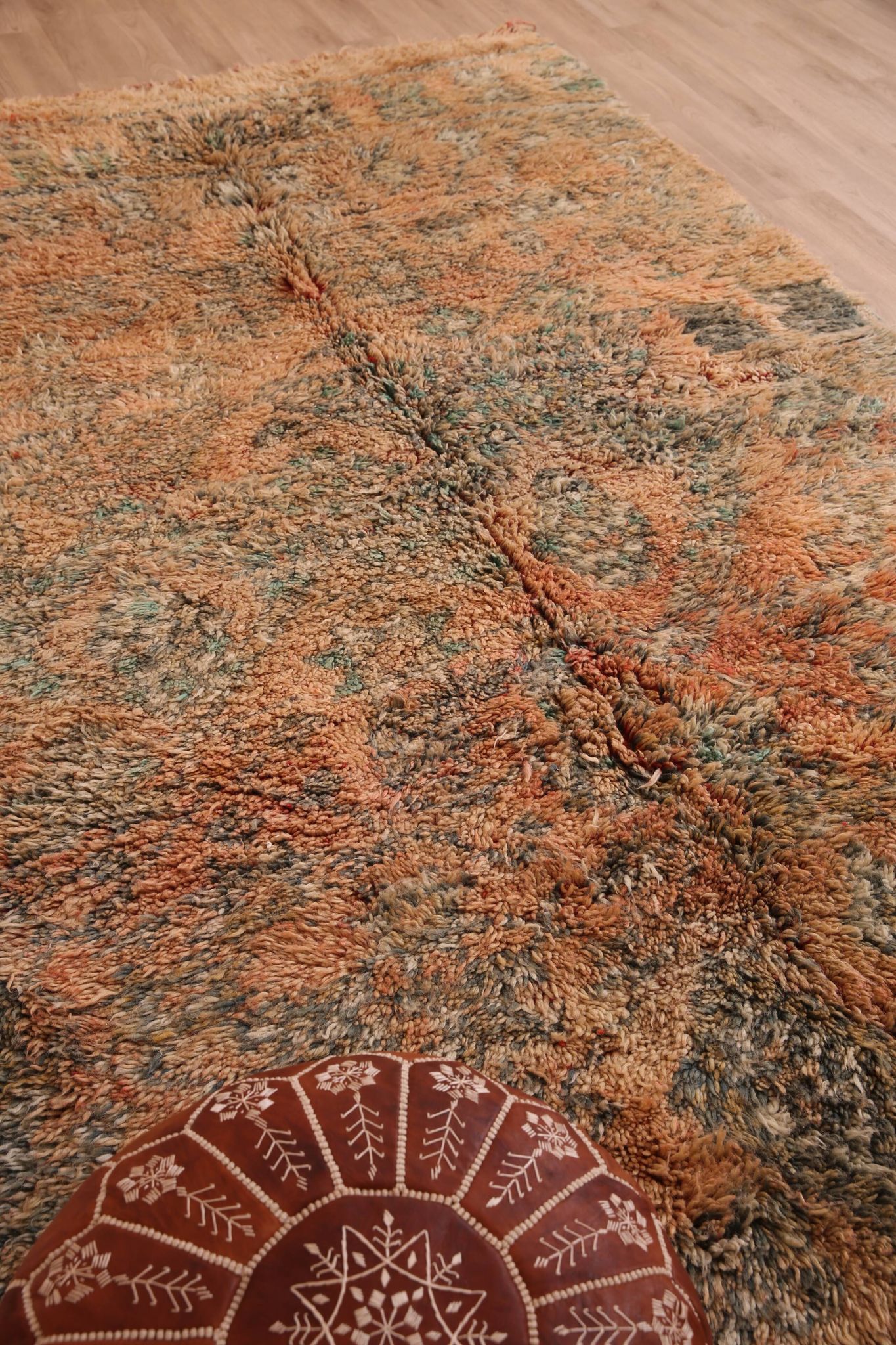 Peach Vintage Moroccan Rug 182 x 294 cm, Berber Wool Rug Handmade, Boho Rug