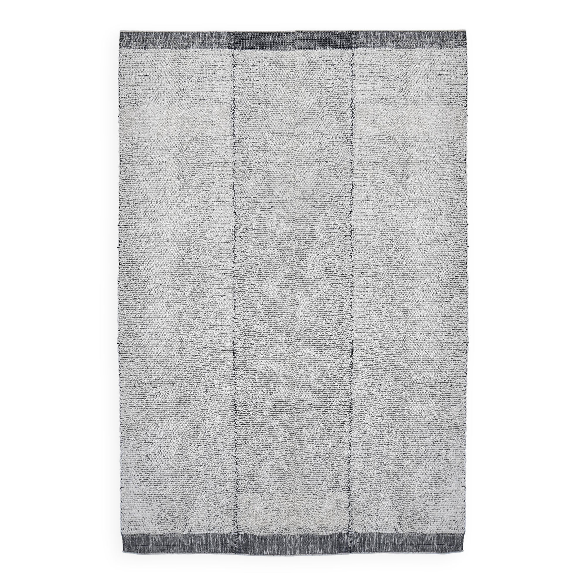 7x10 White & Black Modern Vintage Rug 206x297Cm