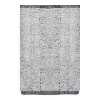 Tapis vintage moderne blanc et noir 7x10 206x297 cm