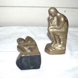 Pair of greenhouses books bronze the thinker by Rodin