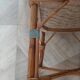Vintage set of 2 garden woven rattan chairs - sky blue nets - 40