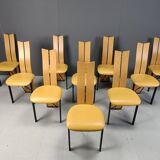 Vintage postmodern dining chairs, 1980s - set of 10