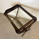 Mahogany side table & magazine holder from 1950'